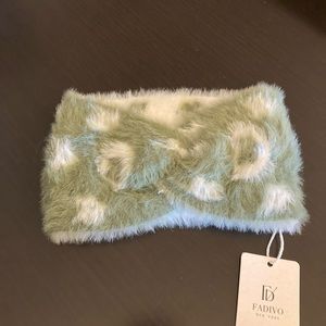 NEW Knotted Olive Furry Head Wrap Fadivo